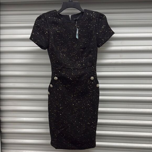 Ann Taylor Dresses & Skirts - Elegant Black Dress with Gold Accents
